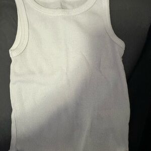 Classic White and Black Kids Tank Top